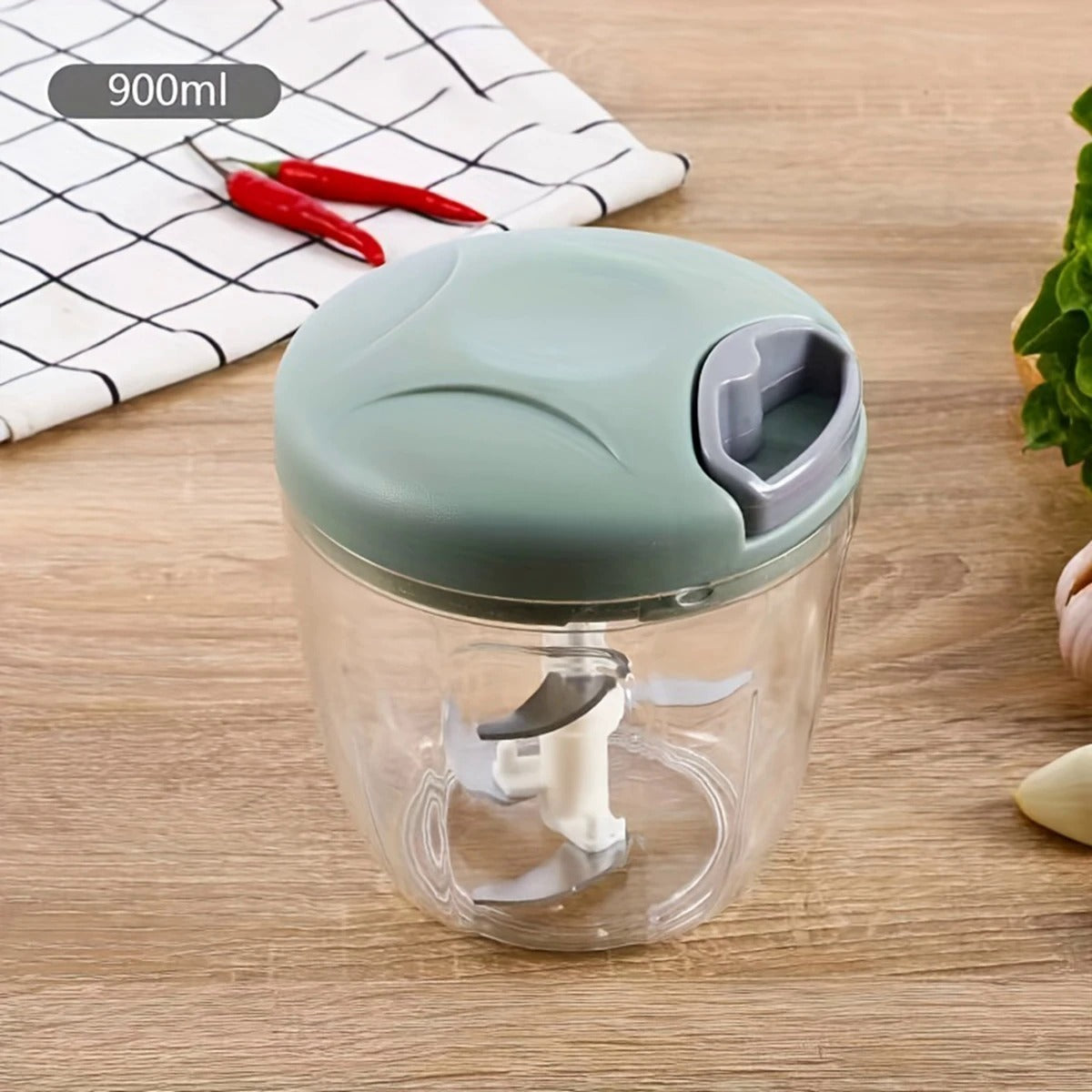 Hand Pulled Multipurpose Chopper & Cutter | Rope Pulled Chopper Multifunctional Meat Grinder, Vegetable Cutter (Random Color)