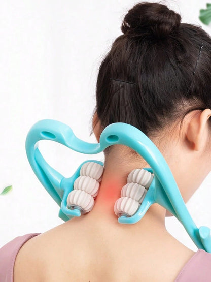 6-Wheel Neck & Spine Massager | Deep Tissue Cervical Massager for Neck, Back & Shoulder Pain Relief | Multifunctional Manual Massage Tool