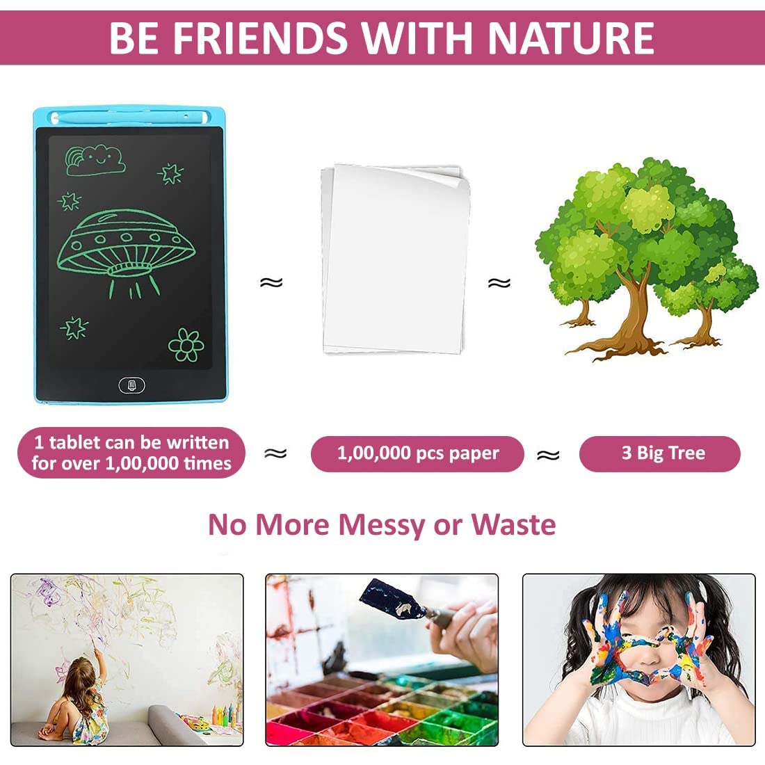 Hardbound MULTI COLOUR LCD Writing Pad LCD Tablet