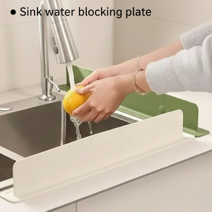 Silicone Sink Splash Guard for Kitchen – Adjustable Water Barrier | With Suction Cup