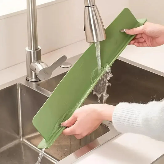 Silicone Sink Splash Guard for Kitchen – Adjustable Water Barrier | With Suction Cup