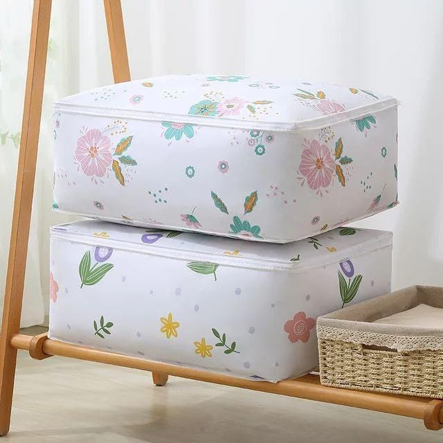 Quilt Storage Bag Waterproof Closet Organizers Zipper Folding Organizer Durable Clothing Packaging Plastic Bags for Storing Coats, Jackets Home Use Pillows, Blankets