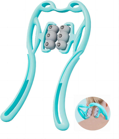 6-Wheel Neck & Spine Massager | Deep Tissue Cervical Massager for Neck, Back & Shoulder Pain Relief | Multifunctional Manual Massage Tool