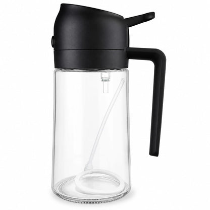 2-in-1 Oil Spray Bottle | Adjustable Mist & Dispenser | 470ml Leak-Proof Glass Container | For Cooking, BBQ, Baking & Air Fryer 470ml